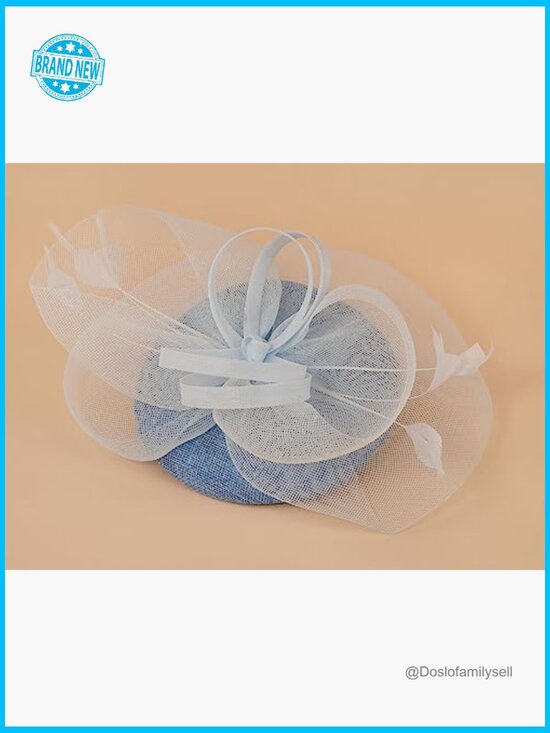 Tea Party Fascinator Hat Mesh Floral Feather Hair Clip Wedding Cocktail Derby main image 5